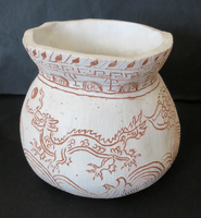Jade Frazer, Engraved clay vessel, Fall 2015
