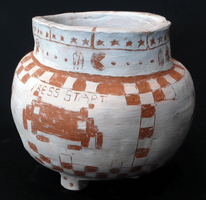 Jono Bowles, Engraved clay vessel, Fall 2012