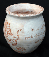 Yuri Jung, Engraved clay vessel, Fall 2012