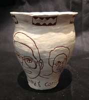 Geraldine Lagon, engraved clay vessel, Fall 2017