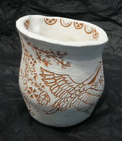 Gracie Walker, engraved clay vessel, Spring 2017