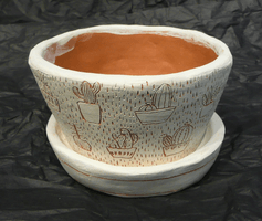 Lily Kungl, engraved clay vessel, Spring 2017