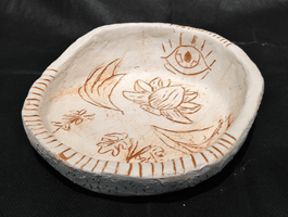 Meghan Macauley, engraved clay vessel, Fall 2017
