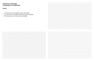 Orthographic drawing template