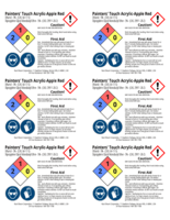 Painters Touch, apple red 2x3 chemical safety labels