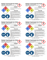 Painters Touch, sun yellow 2x3 chemical safety labels