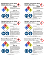 Painters Touch, white 2x3 chemical safety labels