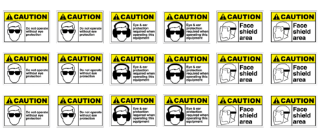 2x3 Machine PPE safety labels