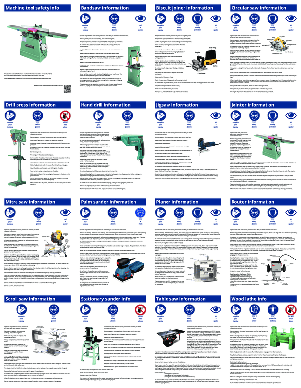Tool safety info: One page per tool