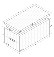 Isometric drawing of biscuit jointed box