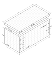 Isometric drawing of dowel jointed box