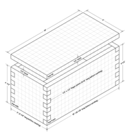 Isometric drawing of finger jointed box
