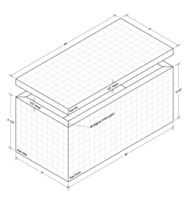 Isometric drawing of mitre jointed box