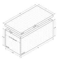 Isometric drawing of rabbet jointed box